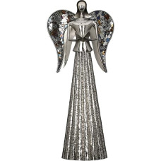 GILDE 84059 Decorative Figurine Angel with Book XXL Christmas Angel Height 82 cm Silver