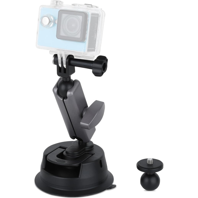 UTEBIT Car Mobile Phone Holder, Suction Cup, 360° Rotating Camera Holder, Car Suction Cup with Phone Holder, Universal Camera Mount for GoPro or Other Action Cameras, for Windscreen and Windows