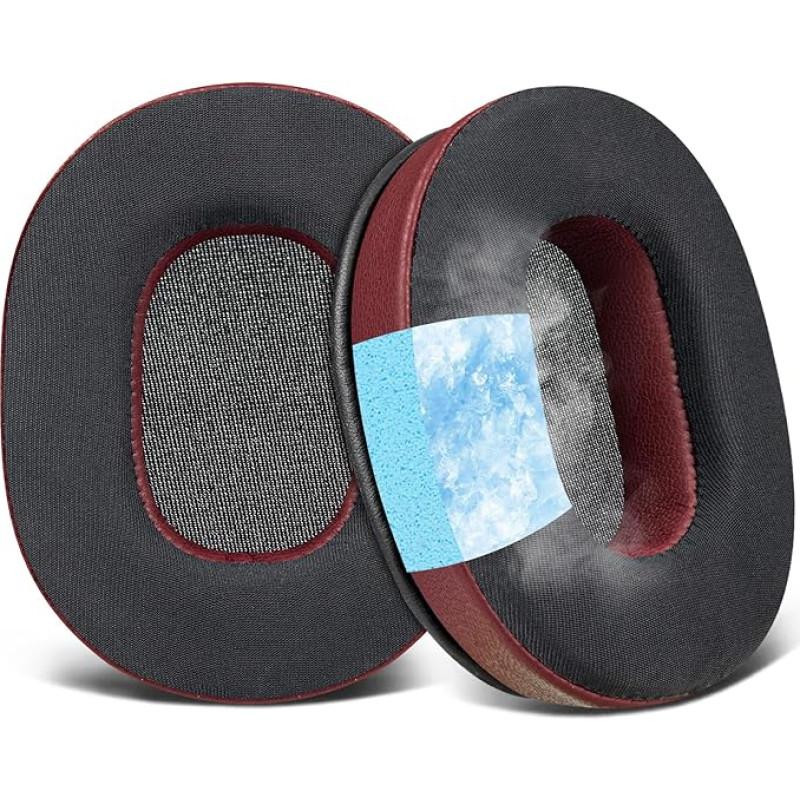 SOULWIT Cooling Gel Replacement Ear Pads for Audio-Technica ATH-M60X On-Ear Headphones, Ice Silk Fabric Cushion, High Density Foam