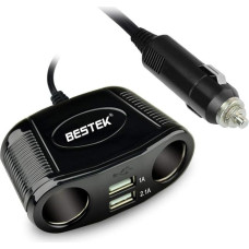 BESTEK Dual Cigarette Lighter Splitter Adapter, LED Light, Dual USB Ports Charger, 12/24V DC