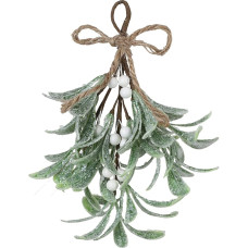 Algado Artificial Mistletoe Branches, 23 cm Large Christmas Mistletoe Decoration with Red Berries, Artificial Mistletoe Flower Stems, Hanging Mistletoe Decoration for Home Wedding Decoration (White,