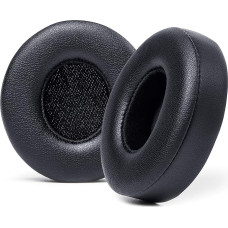 WC Extra Thick Replacement Ear Pads for Beats Solo 2 & 3 Wireless On-Ear Headphones by Wicked Cushions - Soft Leather, Luxury Memory Foam, Strong Adhesive | Black