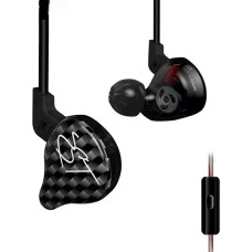 KINBOOFI KZ ZST In-Ear Headphones, Color Balanced Hybrid Dual Driver Earphones, HiFi Earbuds, Bass Headset in Ear Headphones (Black, with Microphone)