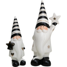 HEITMANN DECO Ceramic Santa Claus, Set of 2