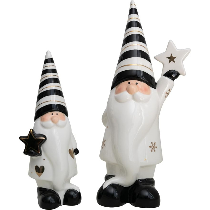 HEITMANN DECO Ceramic Santa Claus, Set of 2