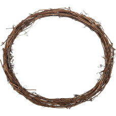 PATIKIL 12 Inch Rattan Wreath, 1 Piece 1.18 Inch Wire OD Christmas Round Natural Vine Branch Wreath Garland Flower Ring for Door and Window Decorations, Brown