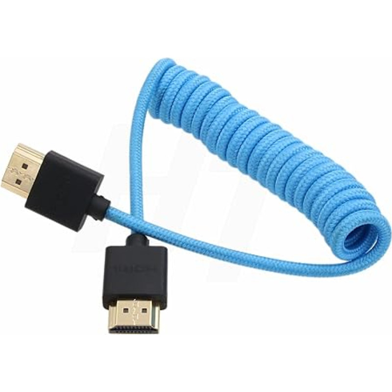 HangTon HDMI 4K 120p 8K 30p Cable Braided Wrapped for Atomos Portkeys FEELWORLD Blackmagic Monitor ZCAM, Sony Canon Nikon Camera Type A HDMI 2.1