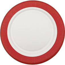 LE NAPPAGE ARTS DE LA TABLE 10 Paper Plates with Sequins, Red/Gold, 23 cm