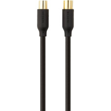 Belkin – TV Coaxial Aerial Cable Right Angle 90 dB with Gold-Plated Contacts 5 m, M/F – Black