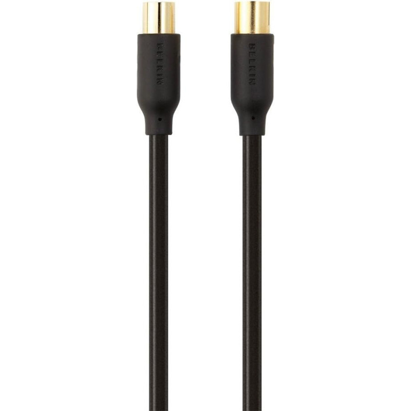 Belkin – TV Coaxial Aerial Cable Right Angle 90 dB with Gold-Plated Contacts 5 m, M/F – Black