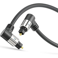 sonero® Premium optisches Toslink Kabel, 10,0m, vergoldete Kontakte, 2 x 90° Stecker, 360° drehbar, schwarz