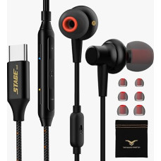 USB C In-Ear Headphones with Super Bass and 7.1 Surround Mode, Type C Headphones HiFi Sound Headset with Microphone for Samsung Galaxy S23 S22 S21 S20 Ultra Plus iPhone 15 Series iPad Pro Air 4 Mini 6