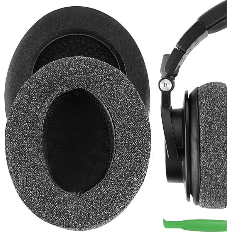 Geekria Ersatz-Ohrpolster mit Memory Foam und schwarzem Samt für Audio-Technica ATH-M50X, ATH-M10, ATH-M20X, ATH-M30X, ATH-M40X, ATH-ANC9 Kopfhörer