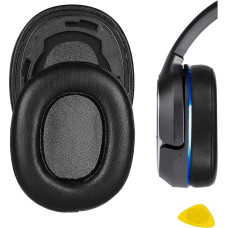 Geekria QuickFit Protein Leather Replacement Ear Pads for Turtle Beach Stealth Elite 800 Headphones Ear Pads, Headset Ear Pads, Ear Cups Repair Parts (Black)