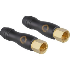 Oehlbach Transmission Shift SX2 Coaxial F-Connector IEC (m/m) (Satellite Connector, Adaptor, Screwable) Gold-Plated for TV/Radio Connection - Pack of 2