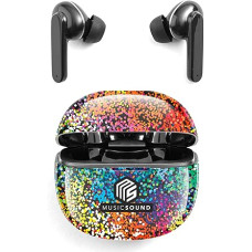 ADSE Music Sound - Fancy - Wireless In-Ear Bluetooth Headset - Available in Various Colours and Patterns - Playtime up to 25 Hours - Black