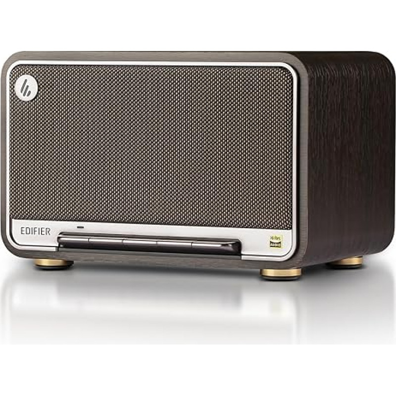 EDIFIER D32 Wireless Speaker, Hi-Res Audio, LDACAACALAC, Bluetooth V5.3, 60W (RMS), 2.1 Acoustic Architecture, Full Digital Signal Process, 11 Hours Playtime, App Control, Black Walnut