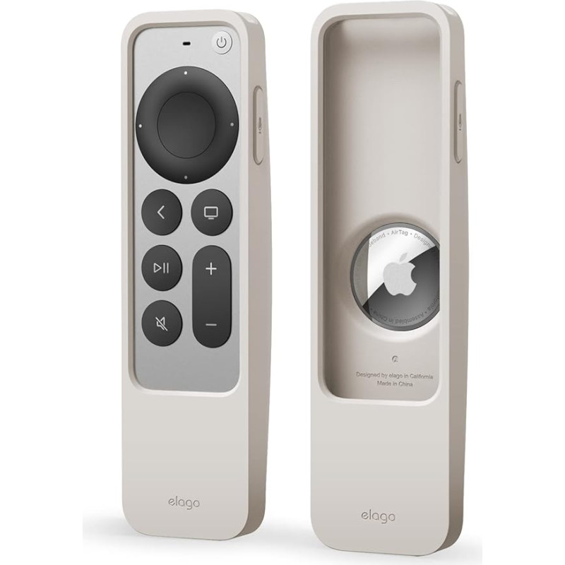 elago R5 Locator Case Compatible with Apple TV 4K Siri Remote 3rd Generation (2022) and 2nd Generation (2021) and Compatible with Apple AirTag (Taupe)