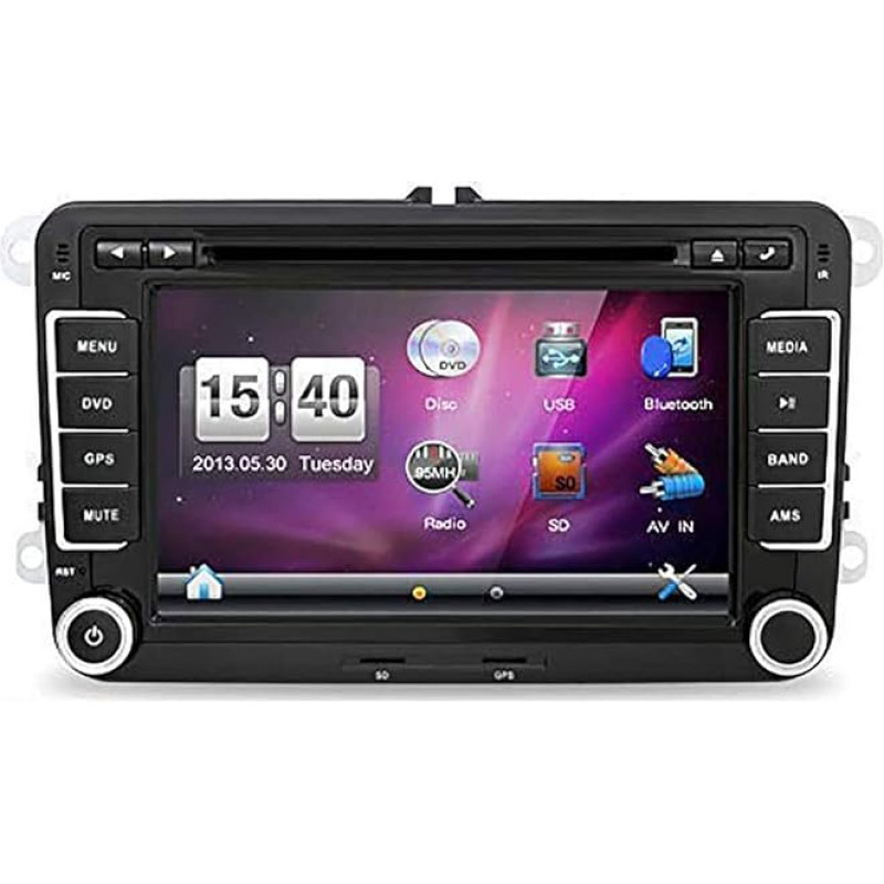 JOYX Wince 6.0 Autoradio Passt für VW Passat/Golf/Skoda/Seat - GPS 2 Din - Rückfahrkamera Canbus KOSTENLOS - 7 Zoll - Unterstützen Bluetooth USB CD/DVD Lenkradsteuerung RDS -Mit 8 GB Kartenkarte