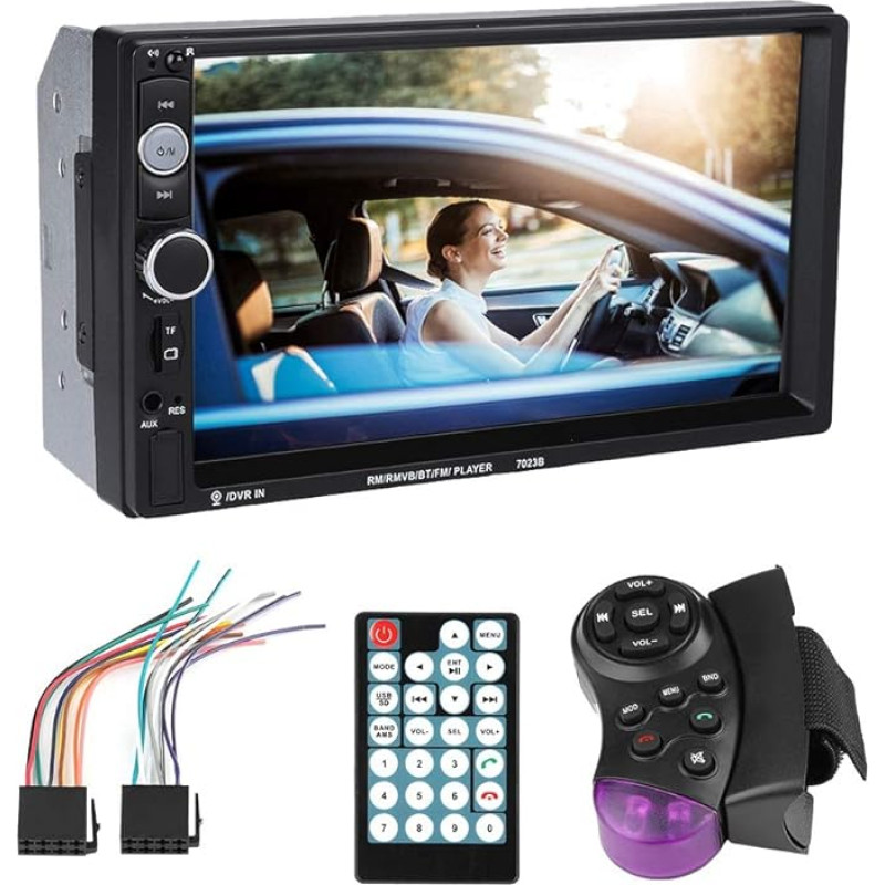 Double Din Car Stereo 7 Inch HD Touch Screen MP5 Player Car Radio with Rear View Camera Compatible with Most Smartphones