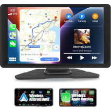 CAMECHO Wireless Carplay Android Car, Portable Car Radio with 9 Inch Display, Bluetooth Hands-Free Call/FM Transmitter/Airplay/Android Cast/Google/Siri/AUX/USB