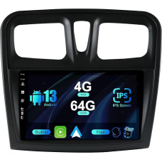 BXLIYER Android 12 IPS Car Radio Suitable for Renault Logan 2/Sandero 2/Symbol (2014-2019) - Built-in Carplay/Android Car/DSP - LED Camera + MIC - 4G + 64G - DAB 360-Camera SWC Fast Boot -2 DIN 9 Inch