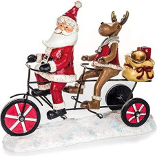 EUROCINSA Santa Claus Red/White with Reindeer Made of Polyresin in Tandem with Presents 33 x 28 cm 1 Piece One Size