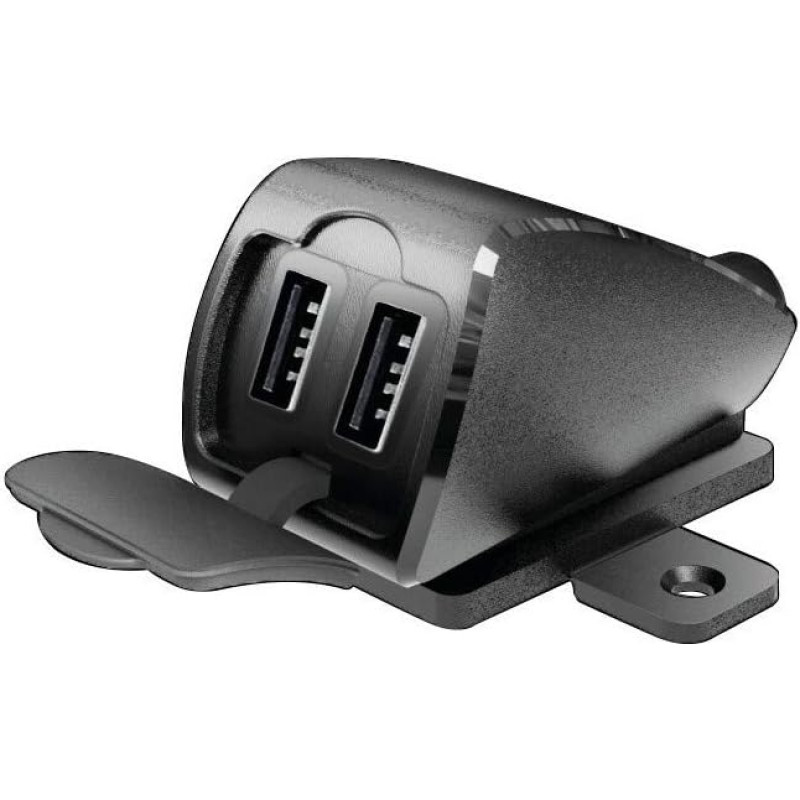 Lampa 38827 USB-Fix Trek 2 Dual USB Charger Waterproof Mount with Screws or Double Sided Tape - Ultra Fast Charge - 5400mA - 12/24V