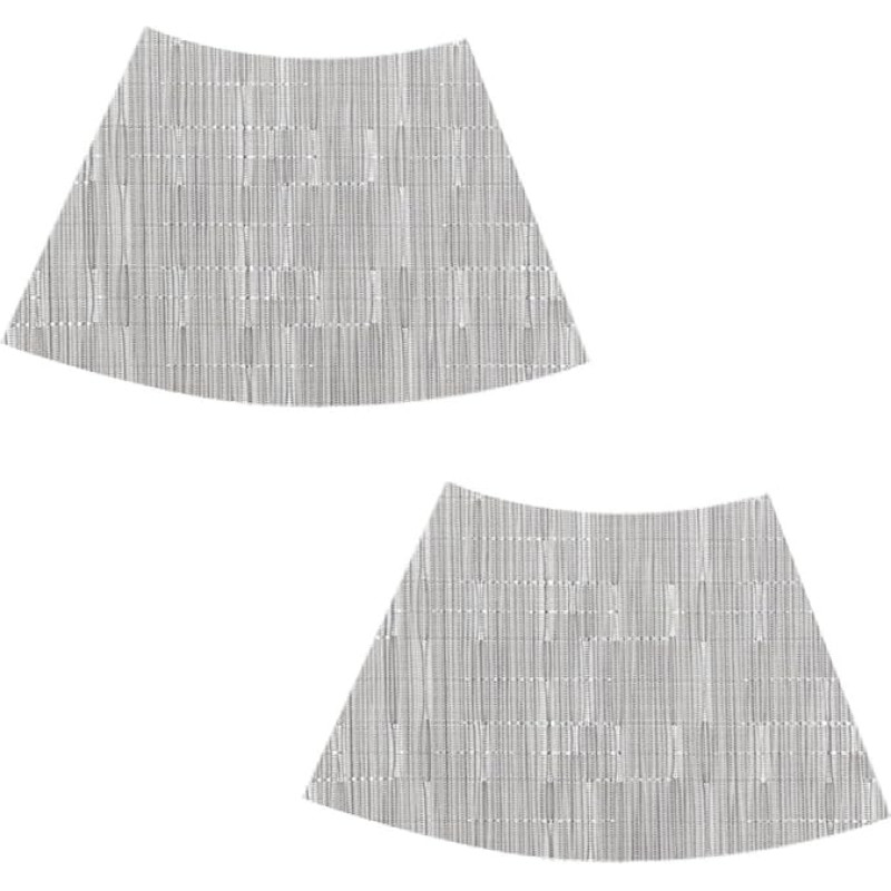 MAGICLULU Tischset-Set Rund Fächerförmig Hitzebeständig Hitzebeständig Küchenmatte rutschfest Silbergrau 2 Stück