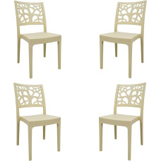 TETI polipropileno sukraunamos kėdės, skirtos naudoti patalpose ir lauke (smėlio spalvos, 4)