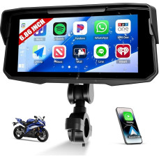 CAMECHO Wireless Carplay 6.86 Inch Moto Display with Android Car IP68 Waterproof, Touchscreen Navigator with Bluetooth Airplay Android Cast EQ Sound Wide Adaptability + 1280 x 480 HD