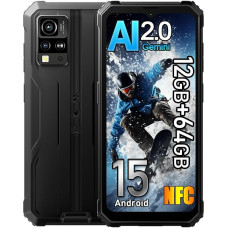 Blackview BV4800SE Android 15 Outdoor Mobile Phone 2025, 12GB + 64GB/2TB Construction Site Mobile Phone, 6.56 Inch HD+ Outdoor Smartphone without Contract, 16MP, 5100mAh, IP68 Waterproof, Dual SIM 4G