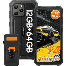 Blackview Rugged Smartphone Android 14, BV5300Pro 12GB+64GB/1TB, 6580mAh Battery, 6.1 Inch HD+ Display, 3 Card Slot, IP68/IP69K Waterproof Phone, 13MP Camera 4G Dual SIM/NFC/OTG/Face
