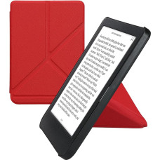 kwmobile Case Compatible with Kobo Clara BW/Clara Colour/Tolino Shine (5) / Shine Colour Case - Faux Leather Case - eReader Protective Case - Cover Dark Red