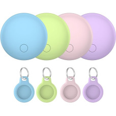 Bluetooth Key Finder, Pack of 4, Smart Tag Compatible with Apple Where is App (iOS Only), Air Tracker Tag for Keys/Luggage/Suitcase/Wallet, IP68 Waterproof, Replaceable Battery