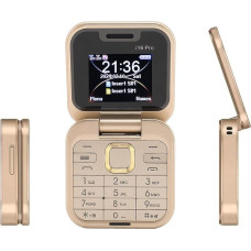 SOYES I16pro 2G atrakintas sulankstomas mobilusis telefonas, dviejų SIM kortelių sulankstomas mobilusis telefonas su dideliais mygtukais senjorams ir vaikams, 16 GB kišeninis bazinis telefonas, garsus garsas, senesnis telefonas su dvigubu ekranu