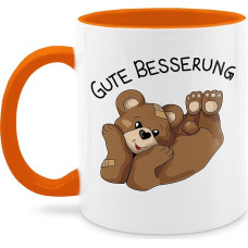 Puodelis 325 ml - Pareiškimas - Pasveikti netrukus - 325 ml - Oranžinė - Kavos puodeliai Posakiai Pareiškimai Kavos puodelis