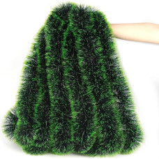LOMIMOS 100m Green Glitter Tinsel Garland Christmas Tree Party Wedding Decoration