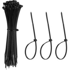 YELARXI Kabelbinder aus Kunststoff, selbstsichernd, 15,2 cm, passend für Zuhause, Garten, Büro, Werkstatt, Reisen, 100 Stück, Schwarz