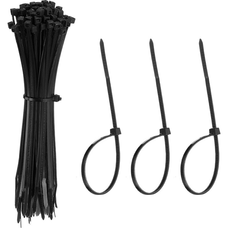 YELARXI Kabelbinder aus Kunststoff, selbstsichernd, 15,2 cm, passend für Zuhause, Garten, Büro, Werkstatt, Reisen, 100 Stück, Schwarz