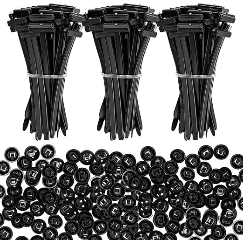 100 Stück Multipurpose Schwarz Kabelbinder Schnalle Cable Tie Buckle Kabelbinder für Autohalterung, Plastic Nylon Zip Ties Cable Ties Tool für Reparatur Hause Mechanische