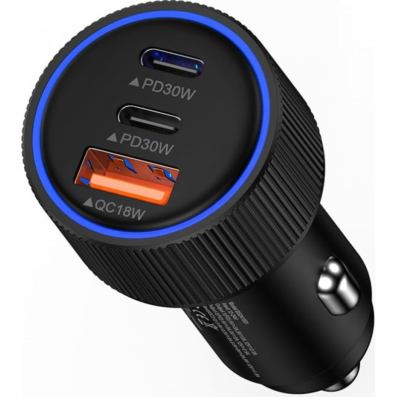 Automobilinis įkroviklis PD30W+PD30W+QC18W