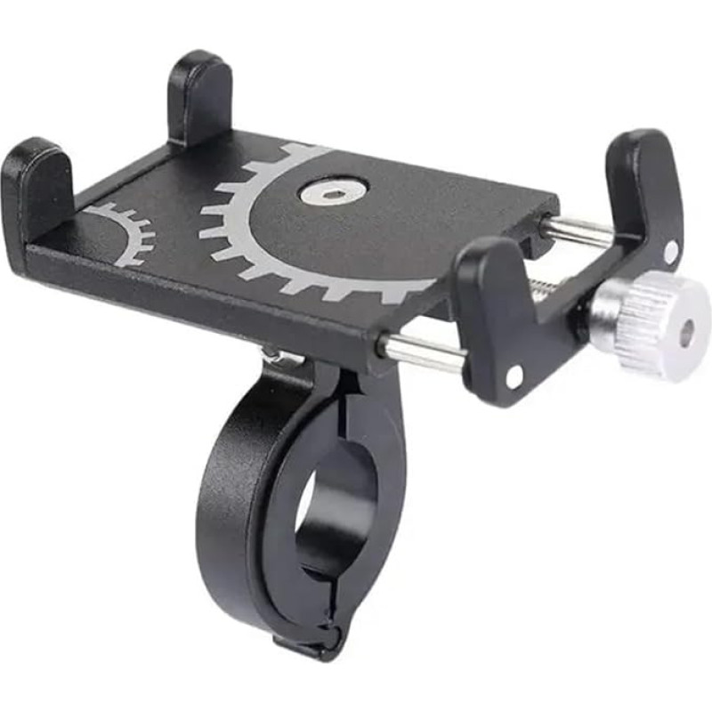 Kfz Handy Halterung Fahrrad Telefon Halter Halter Halterung Universal Mobile Handy GPS Metall Reiten MTB Motorrad Stehen Halterung Bike Moto Lenker Antislip Clip Autohalterung (spalva : juoda)