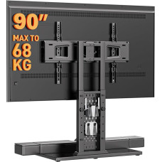 Perlegear TV Stand with Pegboard Storage, Swivel TV Stand for 42-90 Inch TVs up to 150 lbs with Large, Height-Adjustable TV Stand, TV Stand, Max VESA 600 x 400 mm, PGTVS36