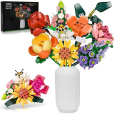 SONIKTAK puokščių konstravimo rinkinys - 770 dalių gėlių puokščių rinkinys, 8 rūšių 