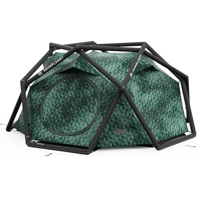 HEIMPLANET Original The CAVE V2, 2-3 asmenų kupolinė palapinė, pripučiama stovyklavimo palapinė, išorinė palapinė ir palapinės grindys, 5000 mm hidrostatinis slėgis, be palapinės stulpų, 1 % parama planetai