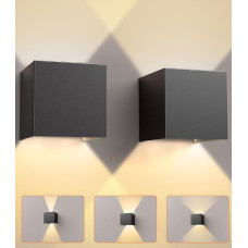 CLV LED Wall Lights Indoor/Outdoor 12 W, 1000 LM Aluminium Wall Lamp Indoor Adjustable Light Beam LED Outdoor Wall Light 3000 K Warm White Outdoor Lamp Wall IP65 Waterproof for Park Living Room