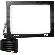 Zelvia 200 W LED Outdoor Spotlight 5000 LM Super Bright LED Spotlight 6500 K Cool White Spotlight Outdoor IP65 Waterproof Floodlight Outdoor Spotlight for Sports Field Garage Garden Hotel
