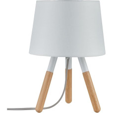 Paulmann 79646 Neordic Berit Table Lamp Max. 1 x 20 W E27 White/Wood 230 V Fabric / Wood / Metal