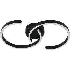 EGLO Rolimare LED Ceiling Light, Curved Ceiling Light, Office Lamp, Neutral White, Metal Kitchen Lamp in Black, Plastic in White